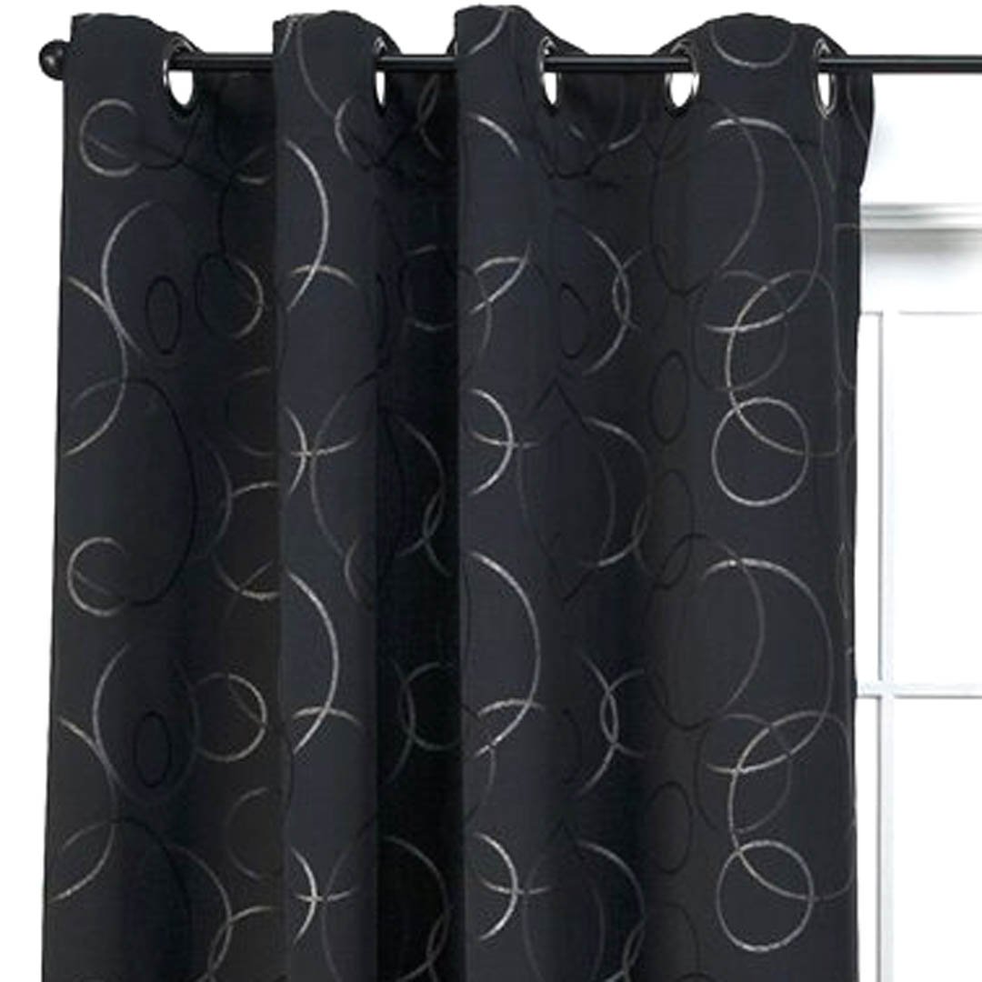 Target Home Black Circle Jacquard Two Window Panels One Pair 54 X 84 Grommet Curtains