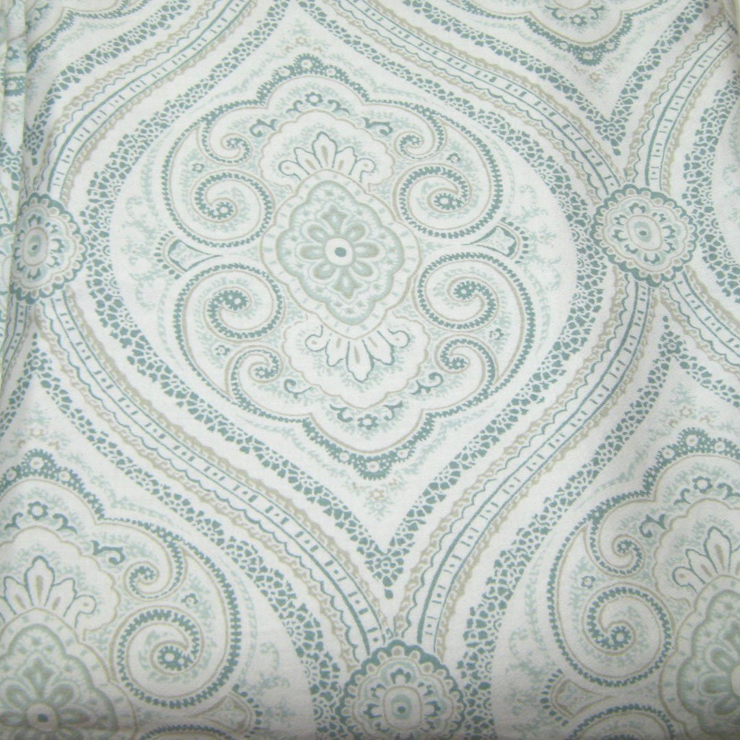Fieldcrest Luxury OGEE PAISLEY Blue Green Fabric Shower Curtain Target