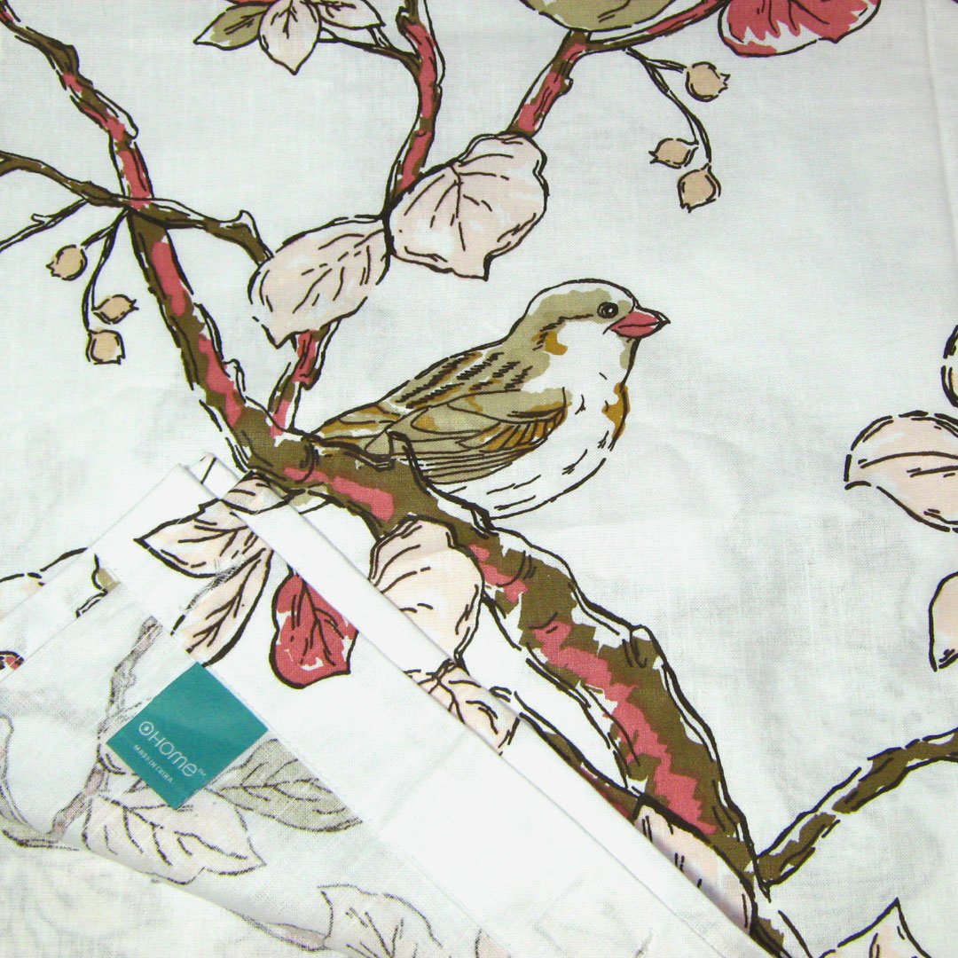 Target Home BOTANICAL BIRD Pink Fabric Shower Curtain