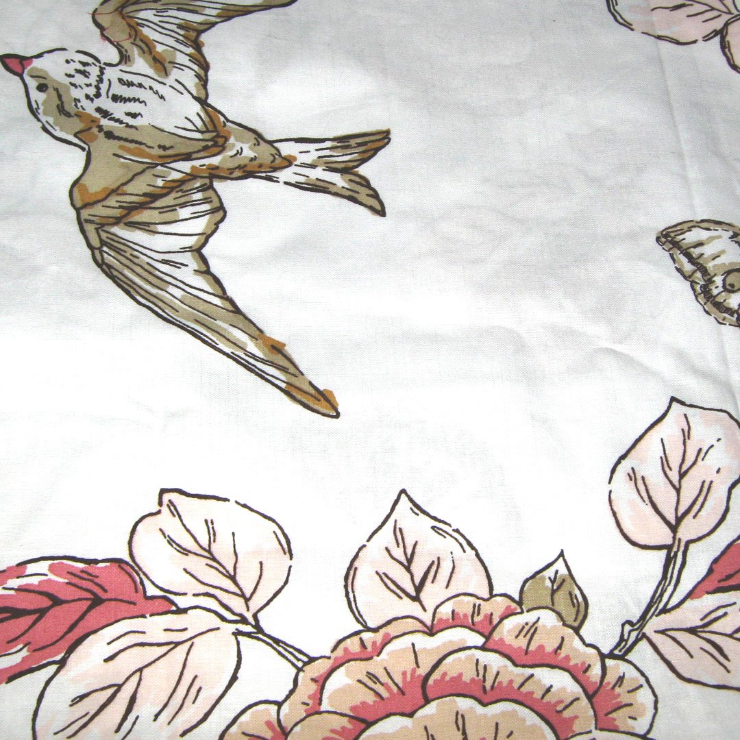 Target Home BOTANICAL BIRD Pink Fabric Shower Curtain