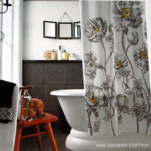 Target Home Yellow Sketch Fl Black, White Fabric Shower Curtain Target