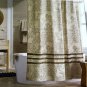 Threshold TAN RUFFLE Brown Beige Red Gold Fabric Shower Curtain Target