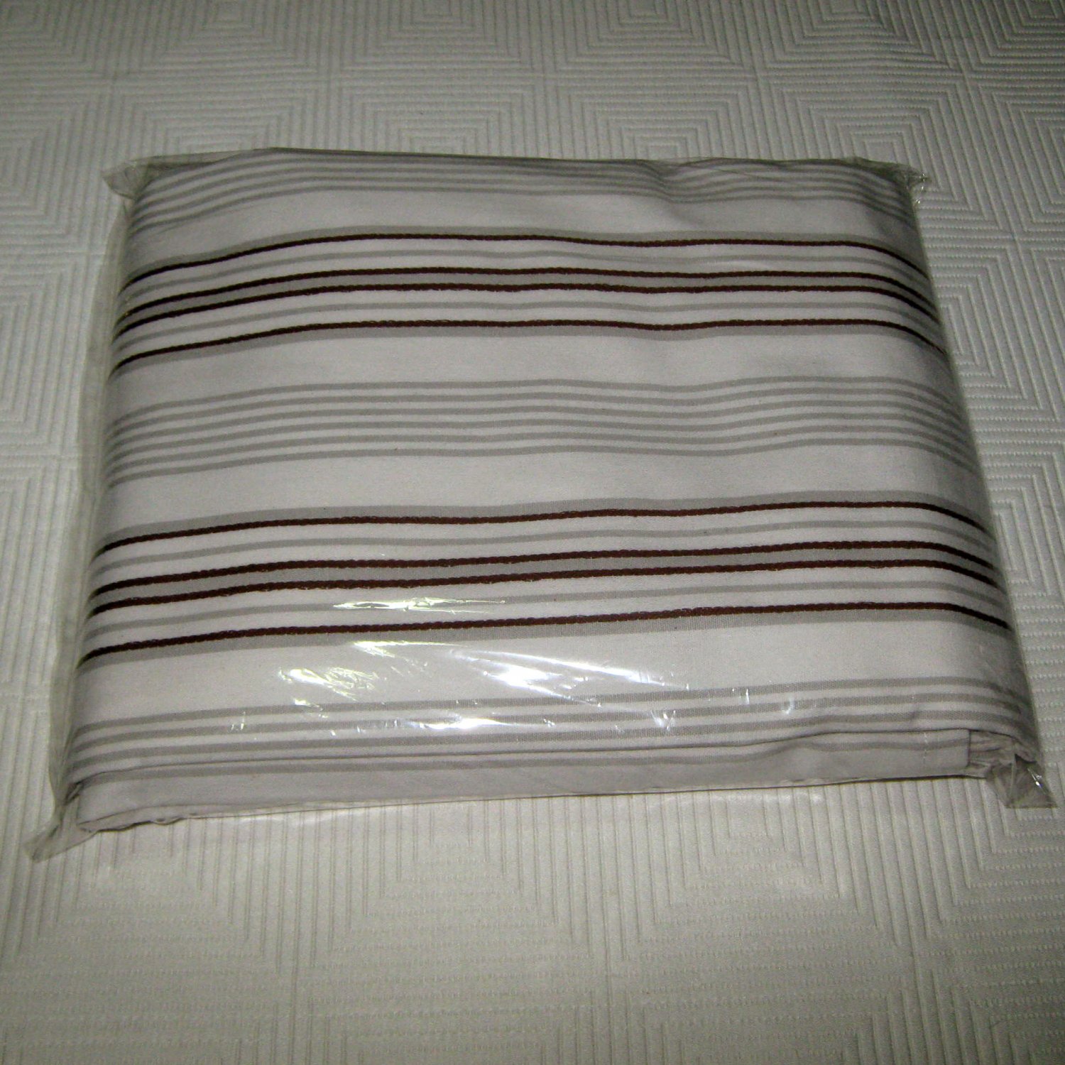 Fieldcrest Luxury BROWN GREY WHITE Stripe Fabric Shower Curtain Target