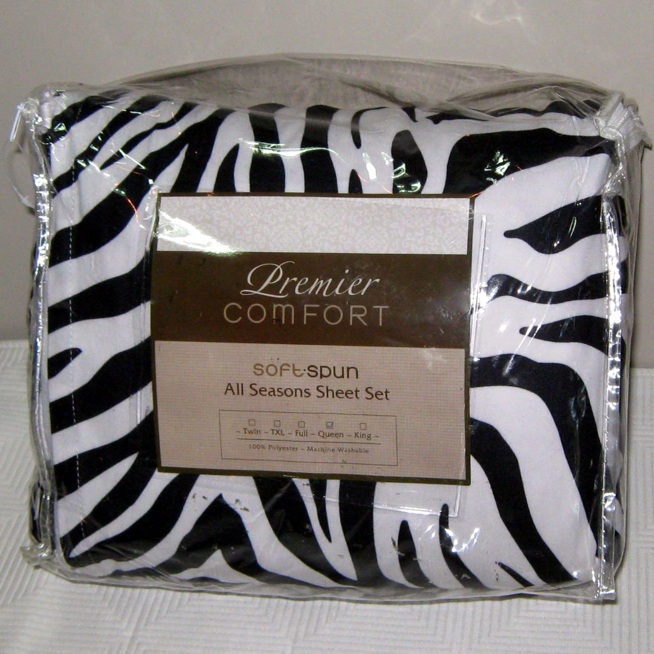 Kohl's PREMIER COMFORT Zebra Queen SOFT SPUN ALL SEASONS Sheet Set