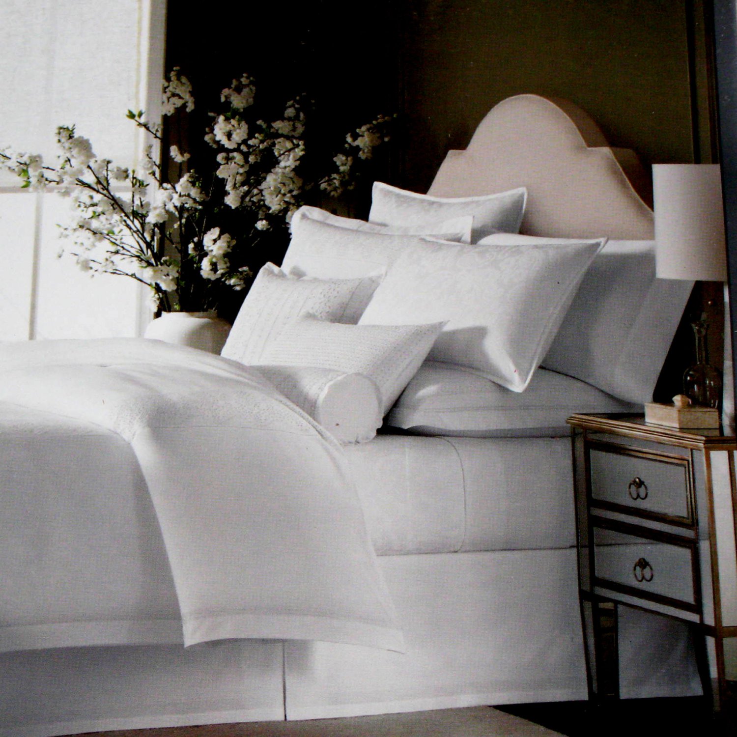 Martha Stewart TROUSSEAU COLETTE Queen Bedskirt White Macy's