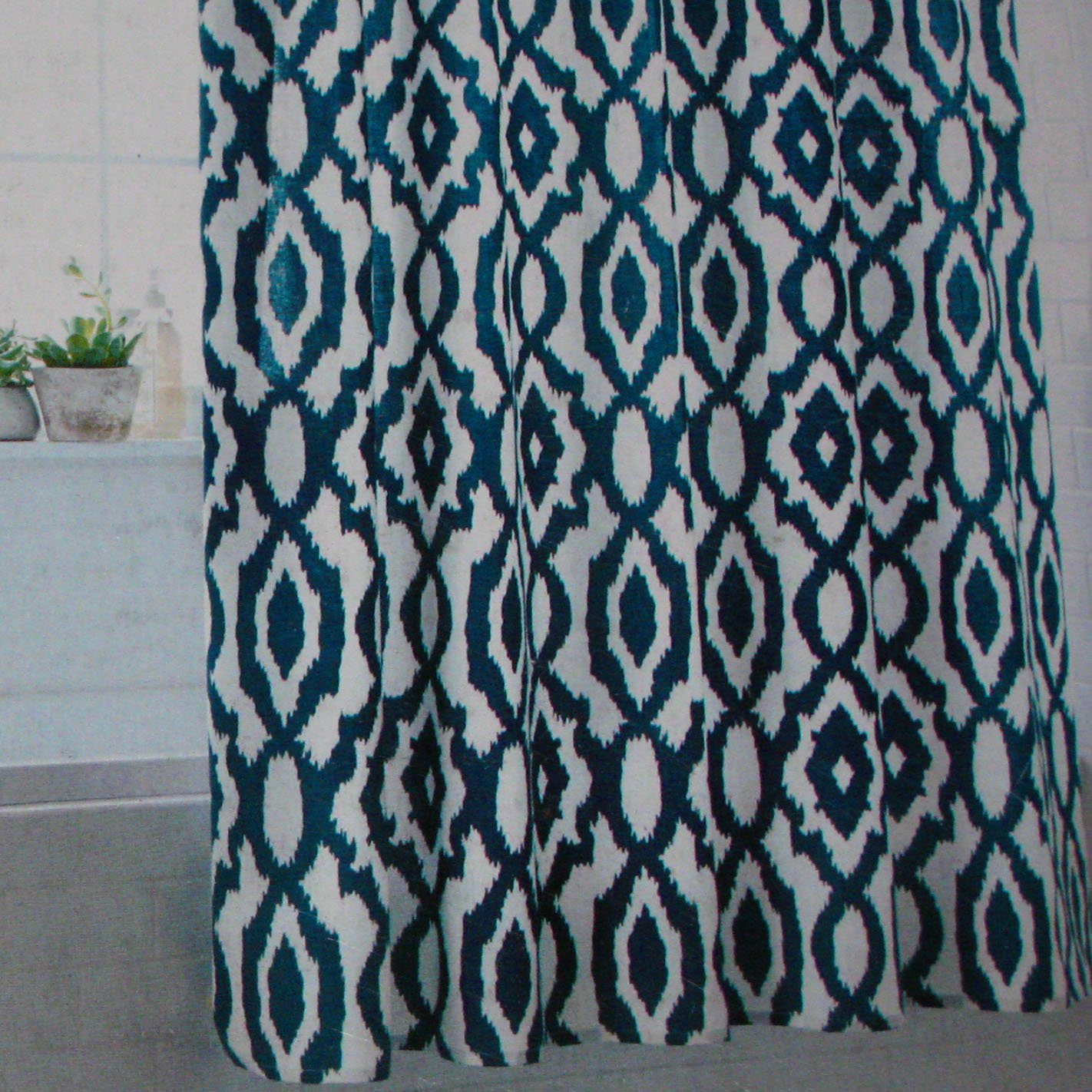 Threshold Blue Ikat Fabric Shower Curtain Target