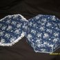Hand-made Blue Flower  Keepsake Sewing or Jewelry Box 6" tall / 11" wide