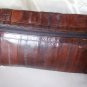 beautiful dark brown genuine eel skin handbag / clutch purse
