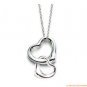 Stunning double heart design necklace 925 sterling silver 18"