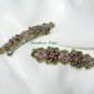 Swarovski Crystal & Pearl ~ Purple Flower Hair Barrette Set of 2 Barrettes