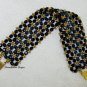 Elegant Jet Black, Blue and Gold Jablonex Czech Bracelet