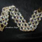 Czech Aurora Borealis AB Crystal Lace and Gold Bracelet