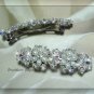 Swarovski Aurora Borealis Crystal & Antique White Pearl Bridal Barrette Set of 2 Barrettes