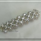 Vintage French Crystal, Silver & White Pearl Bridal Barrette ~ Mi Amore