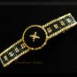 Very Elegant Gold and Jet Black Velvet Large Barrette