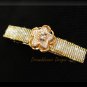 Elegant Aurora Borealis Crystal & Gold Flower Barrette