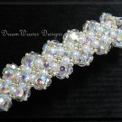 Vintage Swarovski Aurora Borealis AB Crystal & White Pearl Bridal Barrette ~ Wedding Bliss