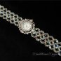 Vintage Swarovski Aurora Borealis AB Crystal Lace Silver Watch Bracelet