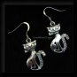 Vintage Swarovski AB Crystal & Silver Cat Earrings