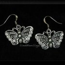 Vintage Swarovski Crystal and Silver Butterfly Earrings