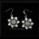 Vintage Swarovski Crystal and Silver Flower Earrings