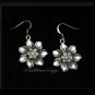 Vintage Swarovski Crystal and Silver Flower Earrings