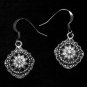 Vintage Swarovski Crystal Silver Daisy Flower Earrings