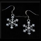 Full of Sparkle Vintage Swarovski Crystal and Silver Snowflake Earrings