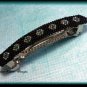Stunning Beaded Jet Black, Gold and Teal Large Barrette 3 1/4 Inches Long
