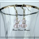 Pink Swarovski Crystal and Silver Dangle Earrings
