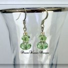Peridot Green Swarovski Crystal and Silver Dangle Earrings