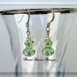 Peridot Green Swarovski Crystal and Silver Dangle Earrings