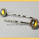 Aurora Borealis Topaz Crystal with Marcasite Hair Pins Bobby Pins Hair Jewelry