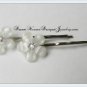 White Flower with Clear Crystal Hair Pins Bobby Pins Hair Jewelry