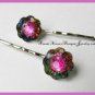 Multi Color Flower and Hot Pink Crystal Vintage Hair Pins Bobby Pins Hair Jewelry