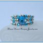 Aqua Swarovski Crystal and Silver Ring