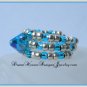 Aqua Swarovski Crystal and Silver Ring