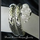Crystal and Silver Snake Bracelet