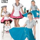 3836 Simplicity Sewing Pattern Retro 1950s Girls Car Hop and Poodle Skirt Size 7,8,10,12,14