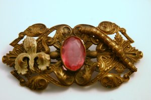 Large Rectangle Art Noveau Sash Pin