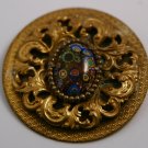Large Round Victorian Brooch With Millefiore Stone