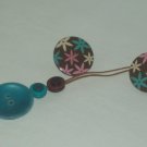 Aqua And Brown Reversable Necklace And Earrings