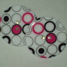 Large Black And White Post Earrings