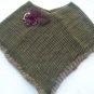 Vintage Angora Shawl Poncho Pull Over Crochet Olive Green Retro Clothing Women