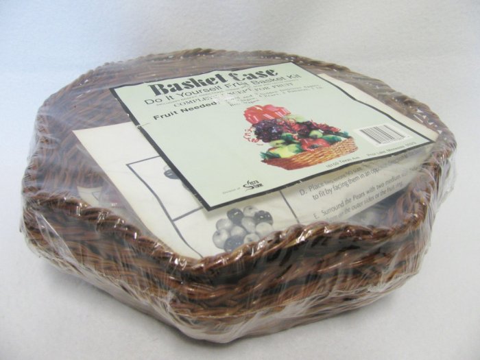 Basket Ease Fruit Basket Kit 3 Wicker Bows Cello Shrink Wrap