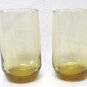Amber Juice Glasses Retro Vintage Kitchen Glassware Set 5