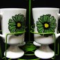 Retro Glasses Footed Mugs Serving Set 4 Stand Funky Flower Power