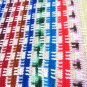 Colorful Vintage Afghan Crochet Handcrafted Blanket Throw Basket Weave