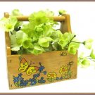 Vintage Wood Planter Card Holder Holly Hobby Retro Display Collectible