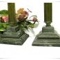 Vintage Candlesticks Candle Holders Brass Stacked Wood Base Shabby Rustic Charm Home Decor Old World